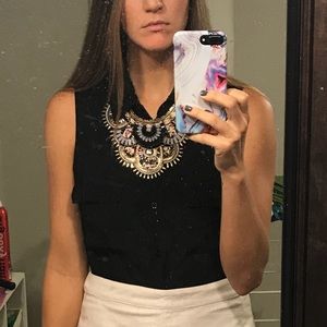 Festive beaded statement bib necklace